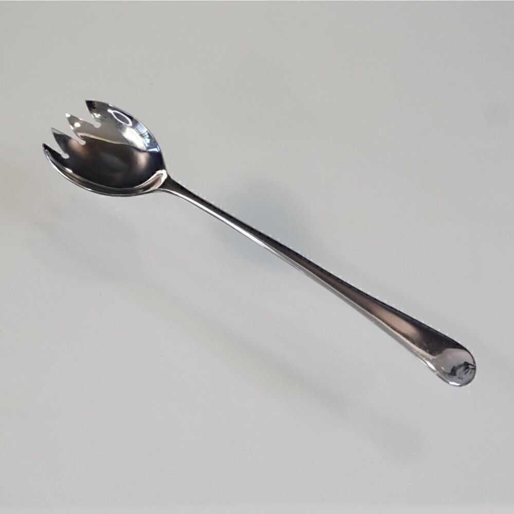 Sheffield England Salad Serving Spoon Fork Spork Chrome Plate